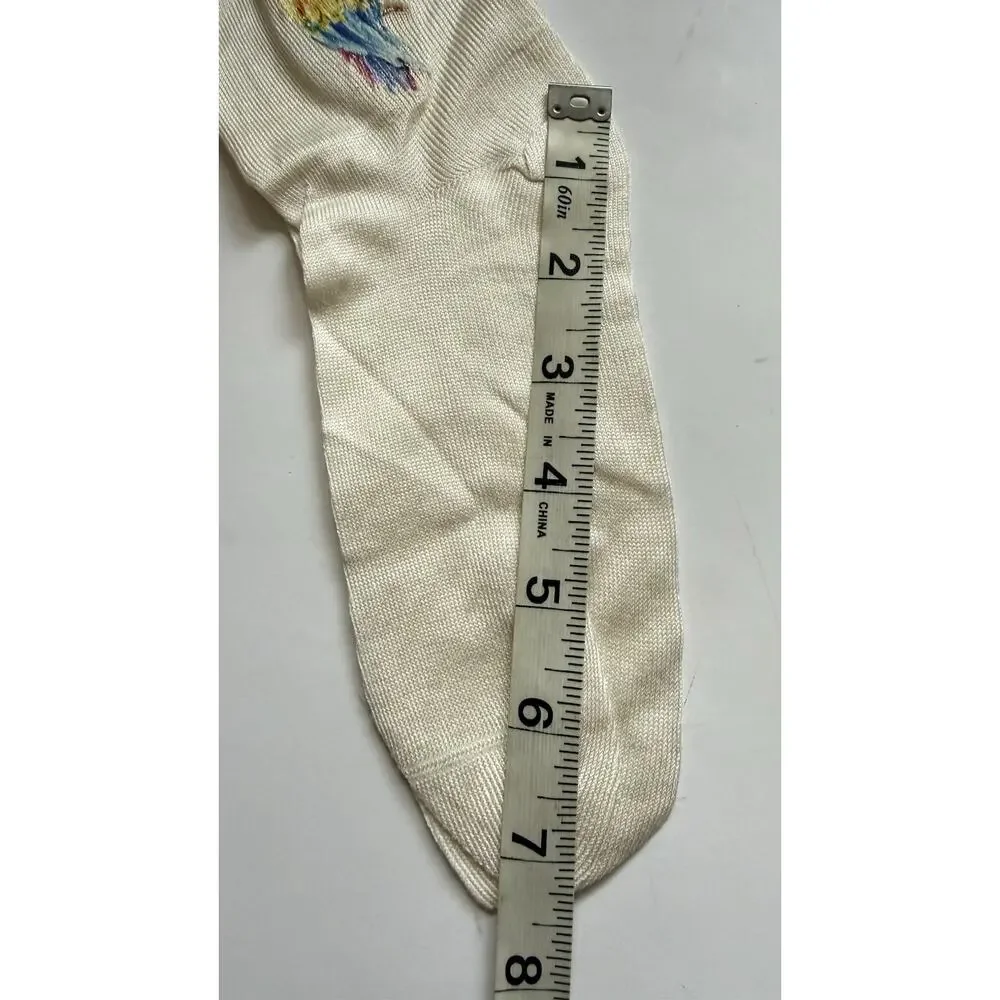 Maria La Rosa Embroidery Silk Socks New
